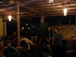 Traditional Colombian music at the hostel